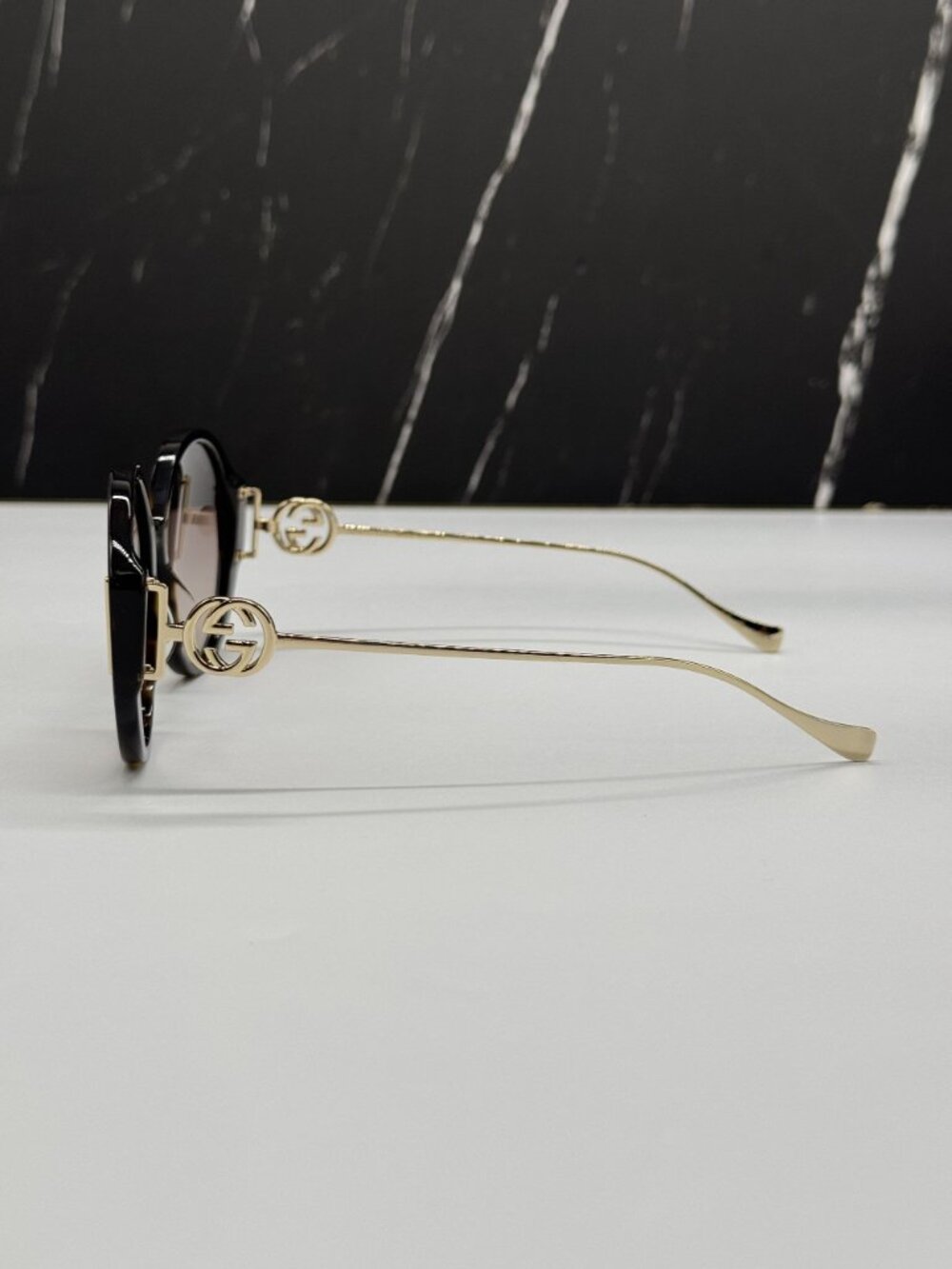 NEW GUCCI GG1202S 003 SUNGLASSES OVERSIZED GOLD/HAVANA WOMEN EYEWEAR - Picture 8 of 11